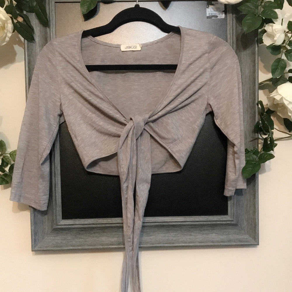 the Hanger gray tie crop top